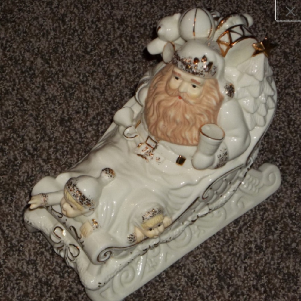 Formalities Porcelain Musical Santa Sled Sleigh